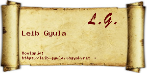 Leib Gyula névjegykártya
